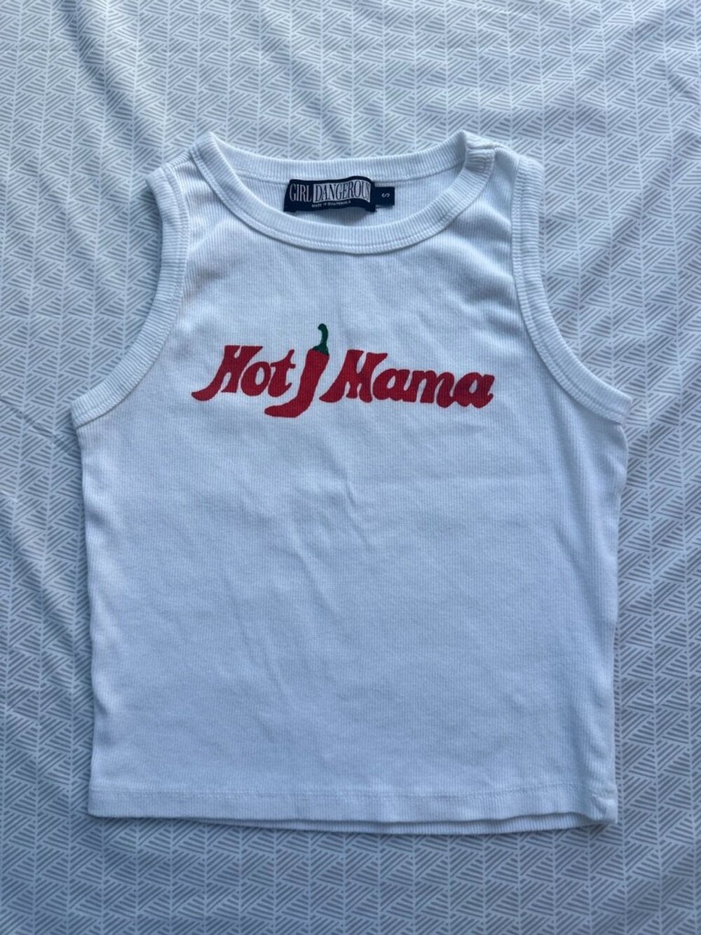 Girl Dangerous Hot Mama Ribbed Graphic Tank Top - S